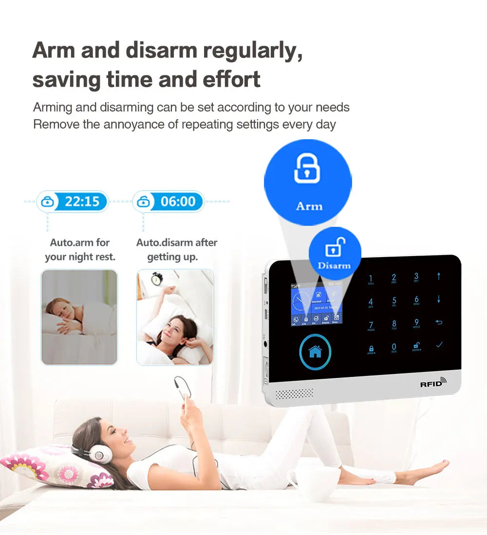 Gautone 4G Wifi Alarm System Tuya Smart 433MHz