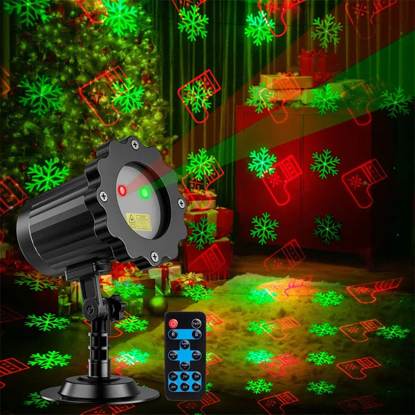 10 Pattern Christmas Laser Lights Outdoor Landscape Projector Laser Light Waterproof Red Green LED Laser Star Show Garden Decor