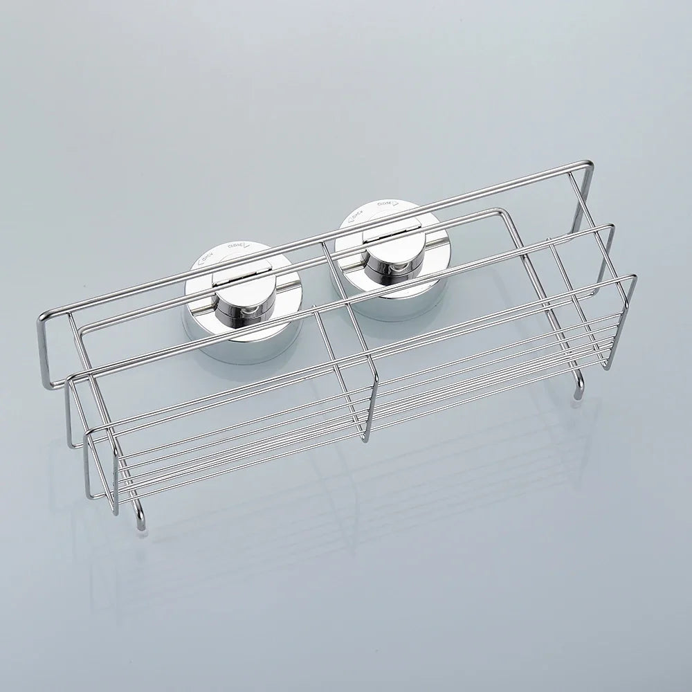 1/2Pcs Stainless Steel Shelves Bathroom Shower Shelf Dual Sucker Shelf Wall Mount Shelf Shampoo Holder Basket Bath Room Hardware