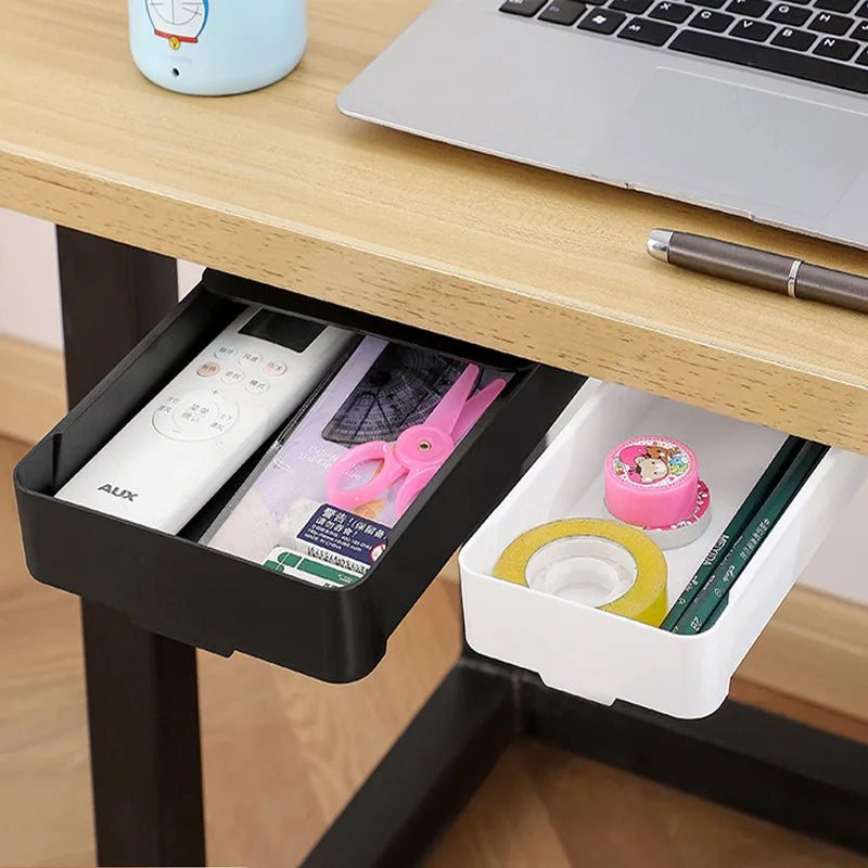 Under Desk Self Stick Pencil Tray  Drawer Storage Box