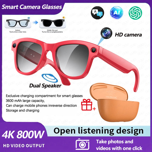 2026 New Smart Glasses with Camera Video Recording AI Photo Recognition Bluetooth Call Voice Translation Sunglasses Men Women