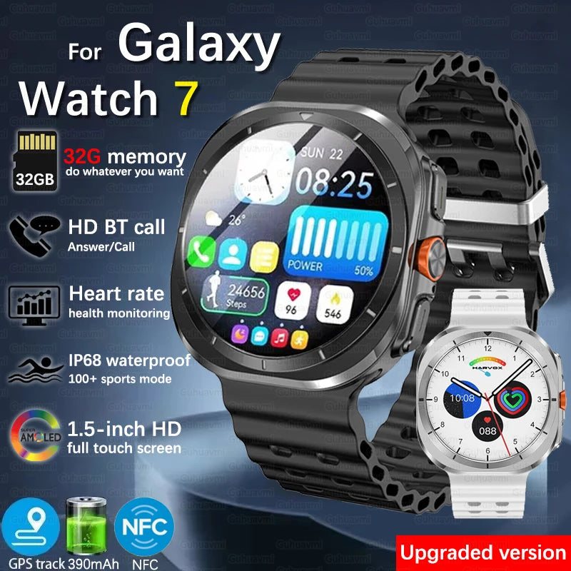 For Samsung Galaxy Watch 7 Ultra Smart Watch Men 32GB Memory NFC Bluetooth Call IP68 Waterproof Outdoor Sport Watch New Upgraded