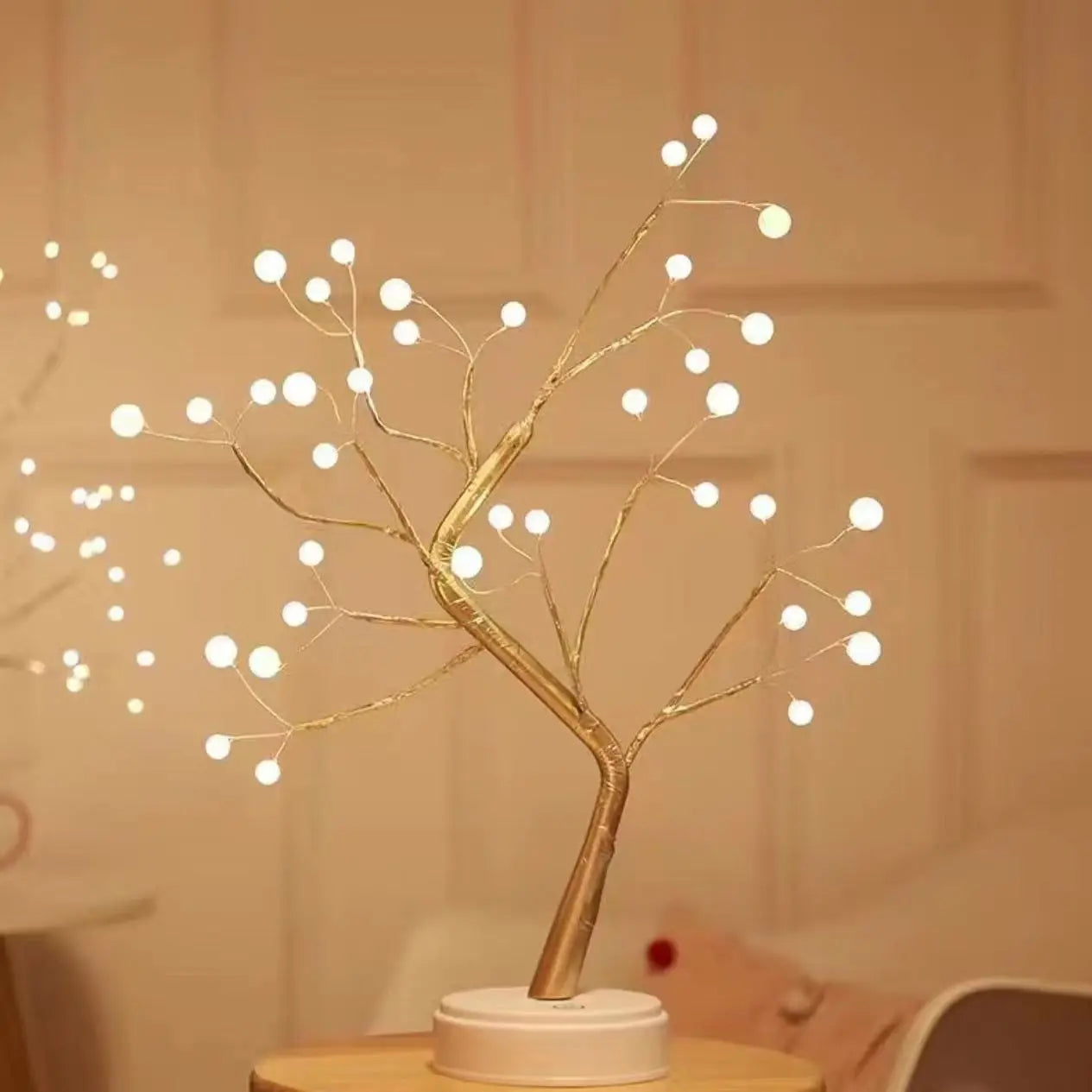 Table Tree Night Light USB/Battery Powered Touch Switch Artificial Bonsai Cherry Blossom Desktop Tree LED Lamp Light Decoration