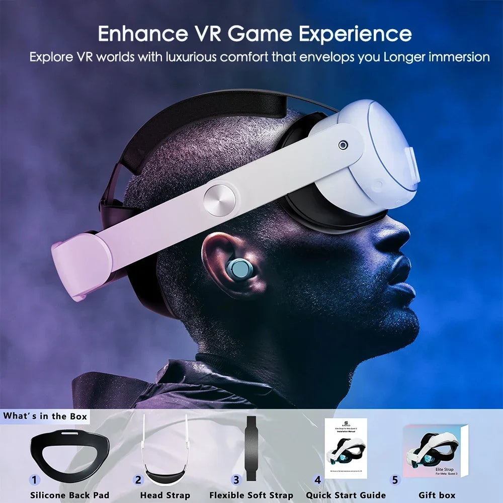 Adjustable Head Strap For Meta Quest 3/Quest 3S VR Headset Elite Strap Replacement Enhanced Comfort Support Headband Accessories