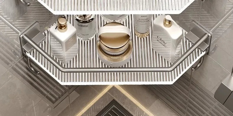 2PCS Bathroom Acrylic Shelves Kitchen Storage Organiser Shampoo Shelf Shower Shelf Bathroom Accessories No Drill Storage Shelf