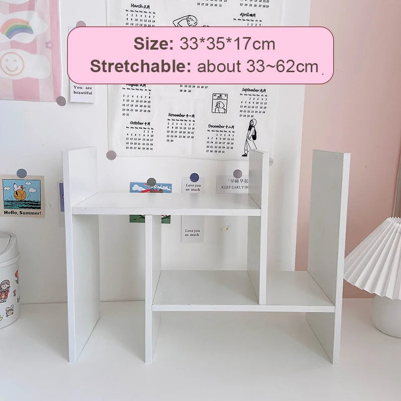 Kawaii Storage Shelf DIY Desk Holder Office Desktop Organizer Table Organizer Bookshelf Insert Shelve For Kids Room