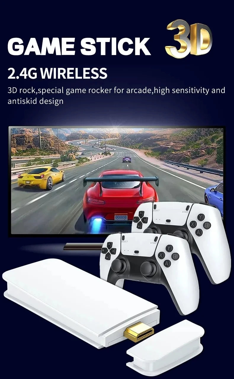 M15  Stick Mini TV Handheld Game Console Wireless Gamepads Video Game 64G 20000+ Retro Game HD Output Two-player for PS1 Etc