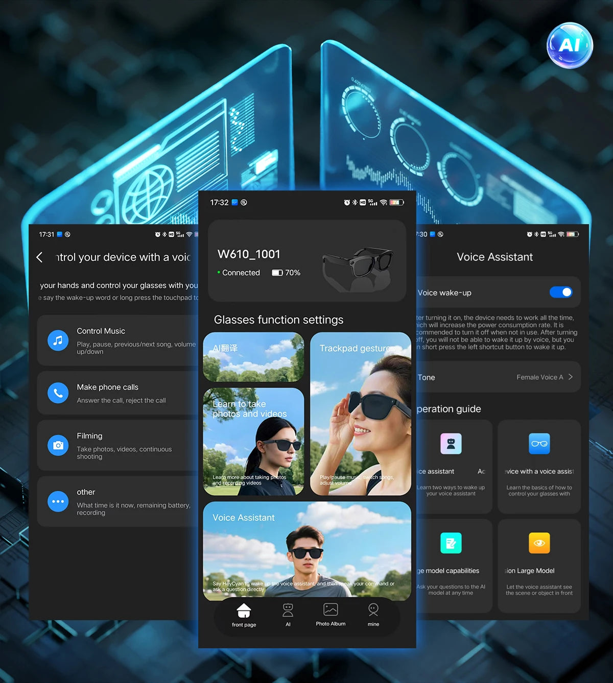 AI Smart Glasses with 8MP Camera Video Recording 100+ Languages Translation Sunglasses Bluetooth Call Music Play Men Women 2025