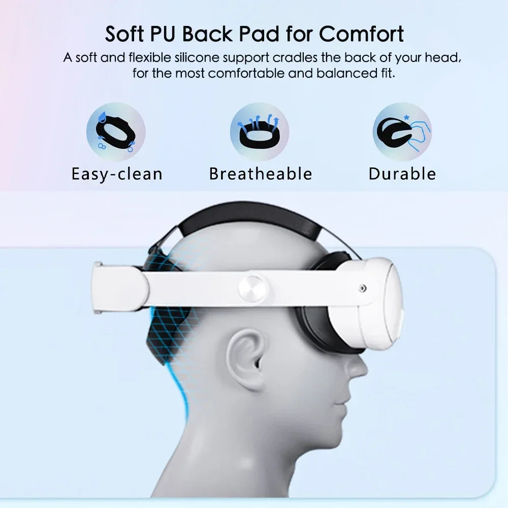 Adjustable Head Strap For Meta Quest 3/Quest 3S VR Headset Elite Strap Replacement Enhanced Comfort Support Headband Accessories