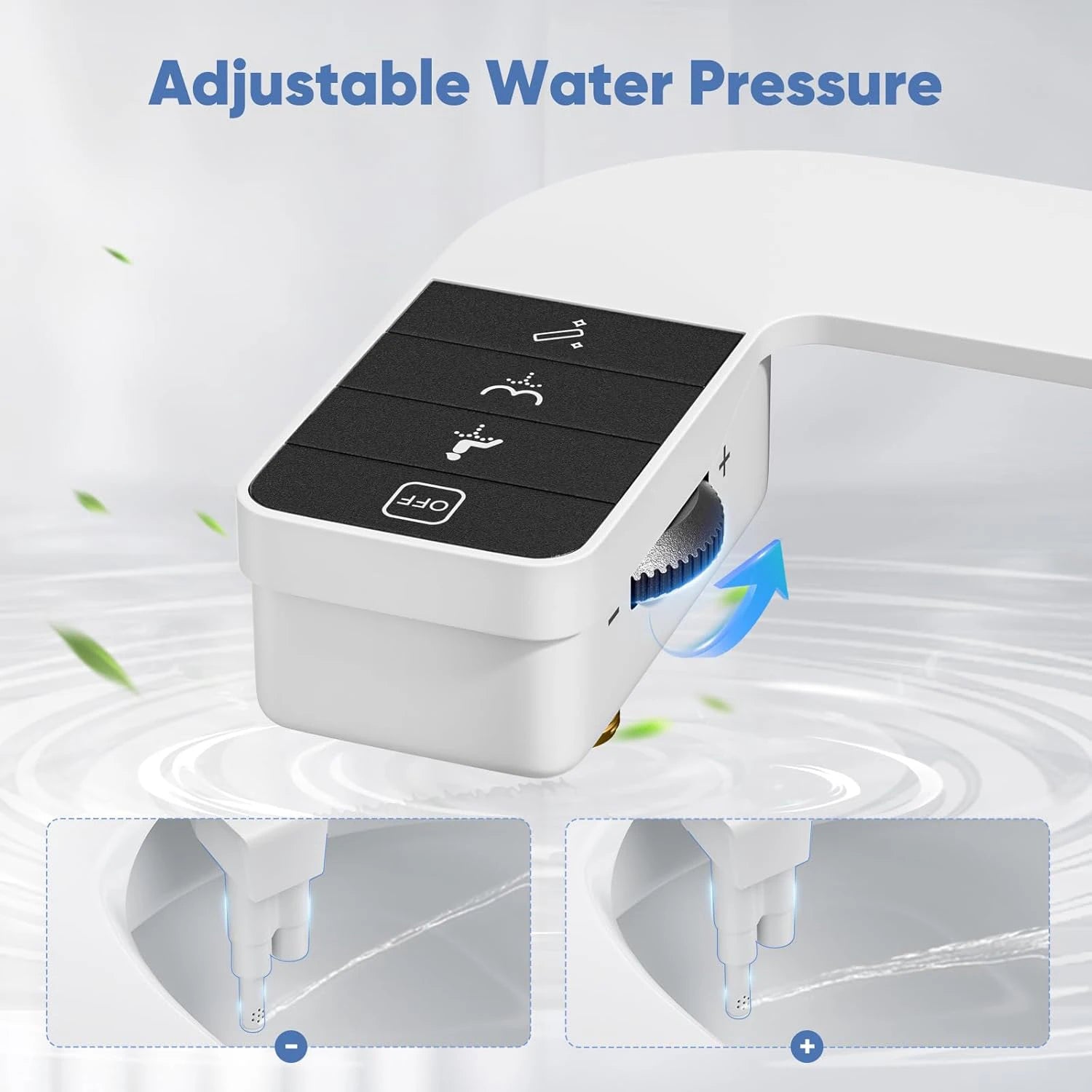 ITAX Self-Cleaning Nozzle,Non-Electric Self-Cleaning Bidet Attachment,Side Arm Control Ultra Thin Design Toilet Seat Dual Nozzle