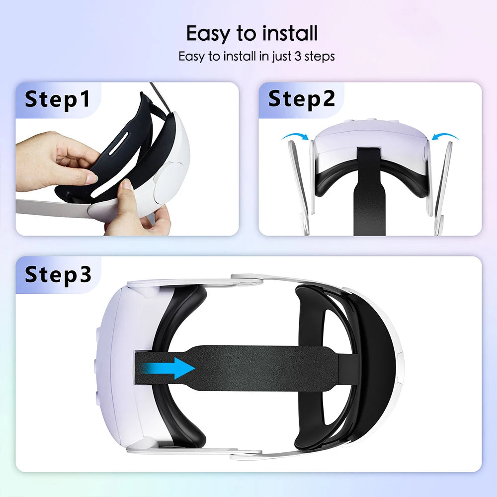 Adjustable Head Strap For Meta Quest 3/Quest 3S VR Headset Elite Strap Replacement Enhanced Comfort Support Headband Accessories