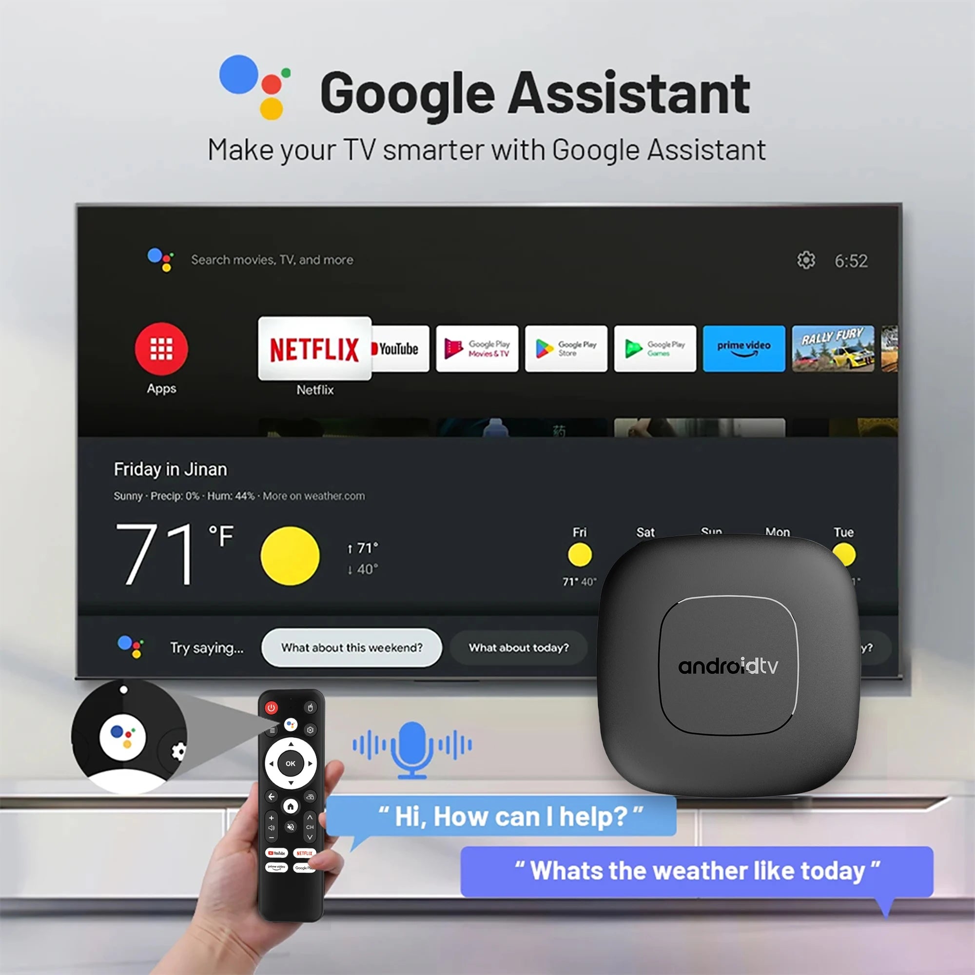 Android13 Smart Home Theater TV Box AllwinnerH313 Google Assistant Netflix Streaming Bluetooth Media Player 2G16G 2.4G5G Wifi T1