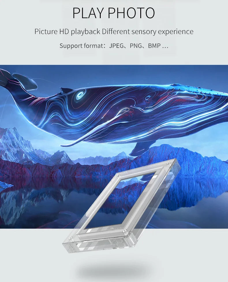 Acrylic Digital Photo Frame 5/7 Inch 1000mAh Vertical Display IPS Screen 4G Memory Battery Porta Retrato Digital