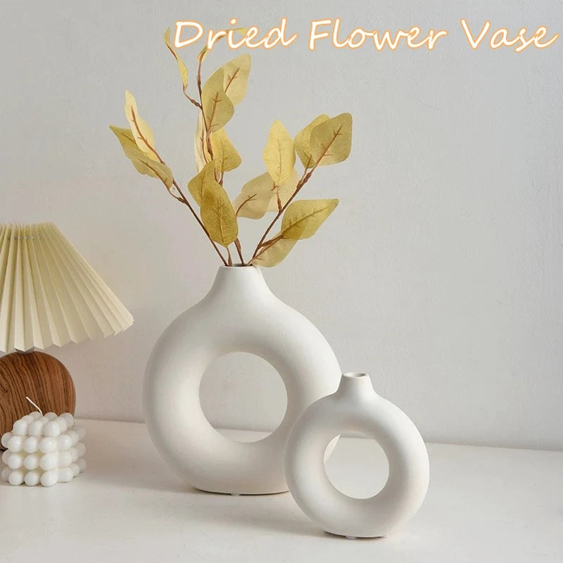 Imitation Ceramic Pure White Vase