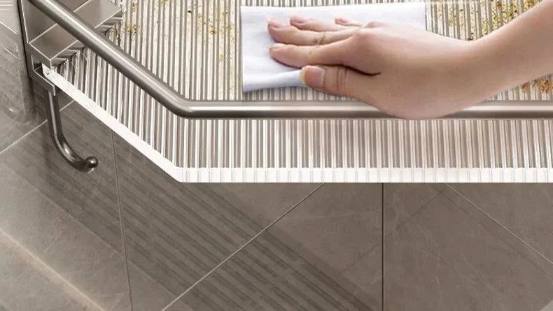 2PCS Bathroom Acrylic Shelves Kitchen Storage Organiser Shampoo Shelf Shower Shelf Bathroom Accessories No Drill Storage Shelf