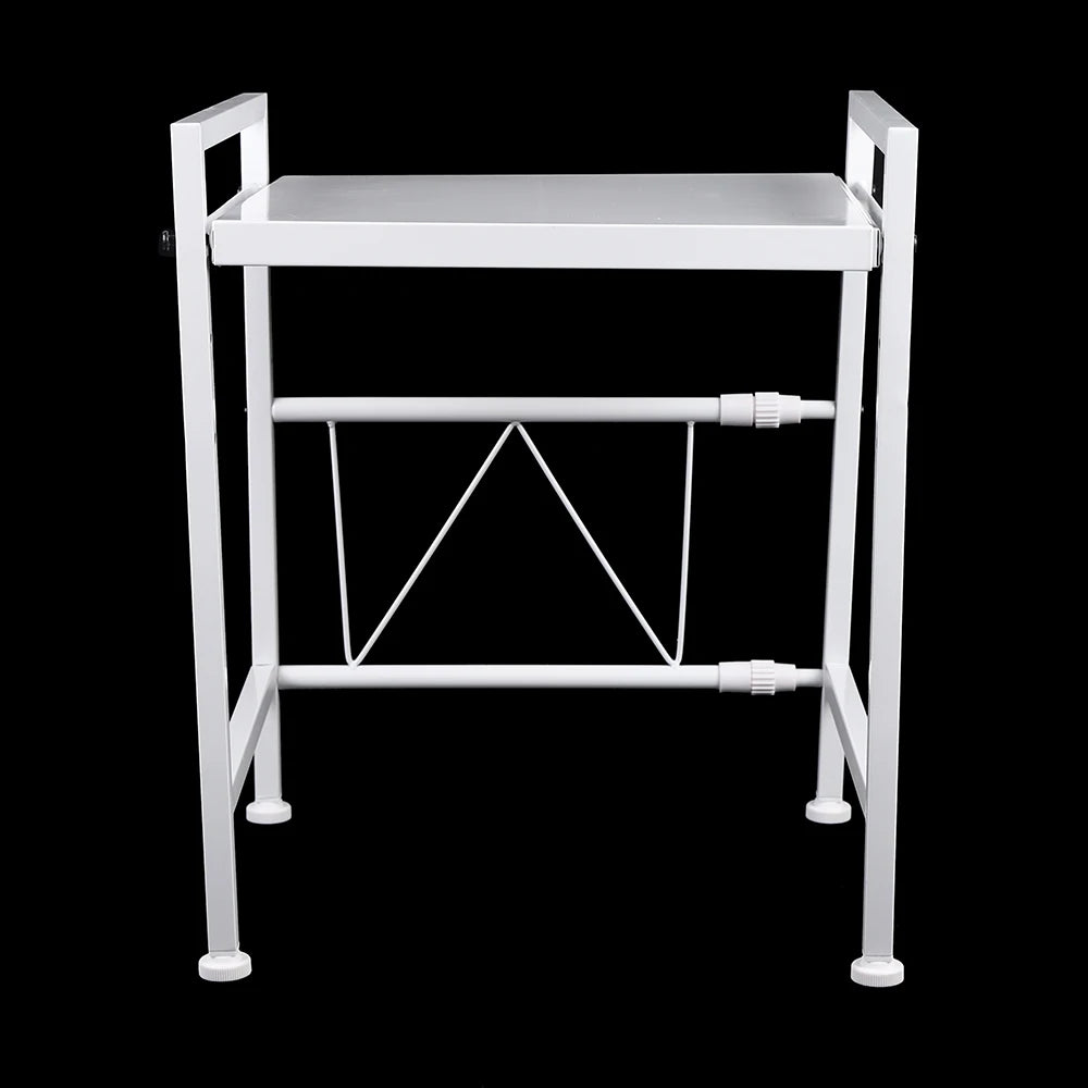 White Microwave Stove Stand Expandable 2-Tier Shelf