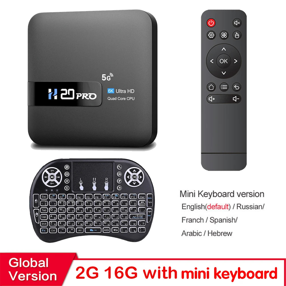 H20PRO Android 10 TV BOX Allwinner H616 Dual Wifi Quad Core 1080P Video TV BOX 4K HD Voice Assistant Media player Set top box