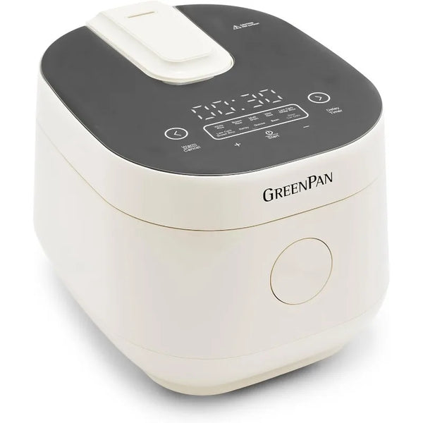 GreenPan Carb Reducing Electric Rice Cooker, 4 Cups Uncooked/8 Cooked Rice, 10 Presets, LED Display, Healthier Meals