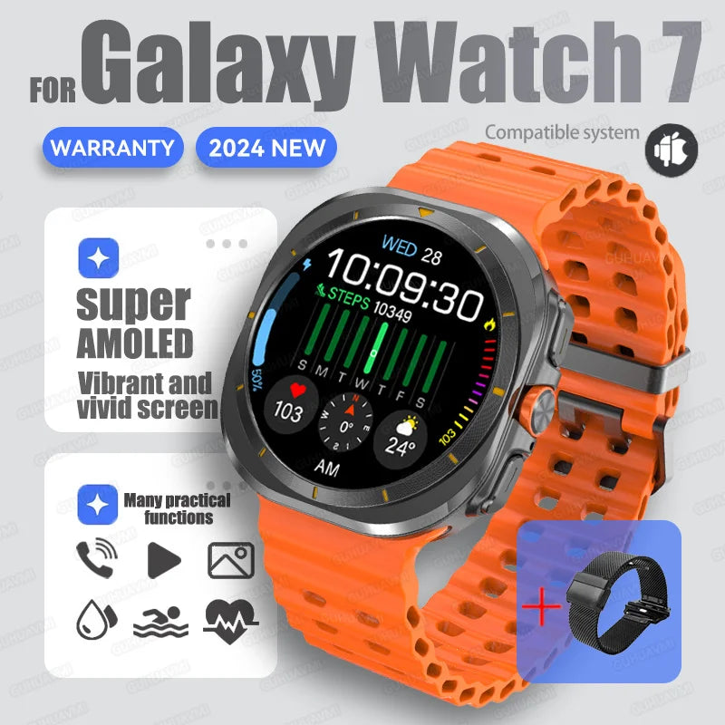 For Samsung Galaxy Watch 7 Ultra Smart Watch Men 32GB Memory NFC Bluetooth Call IP68 Waterproof Outdoor Sport Watch New Upgraded