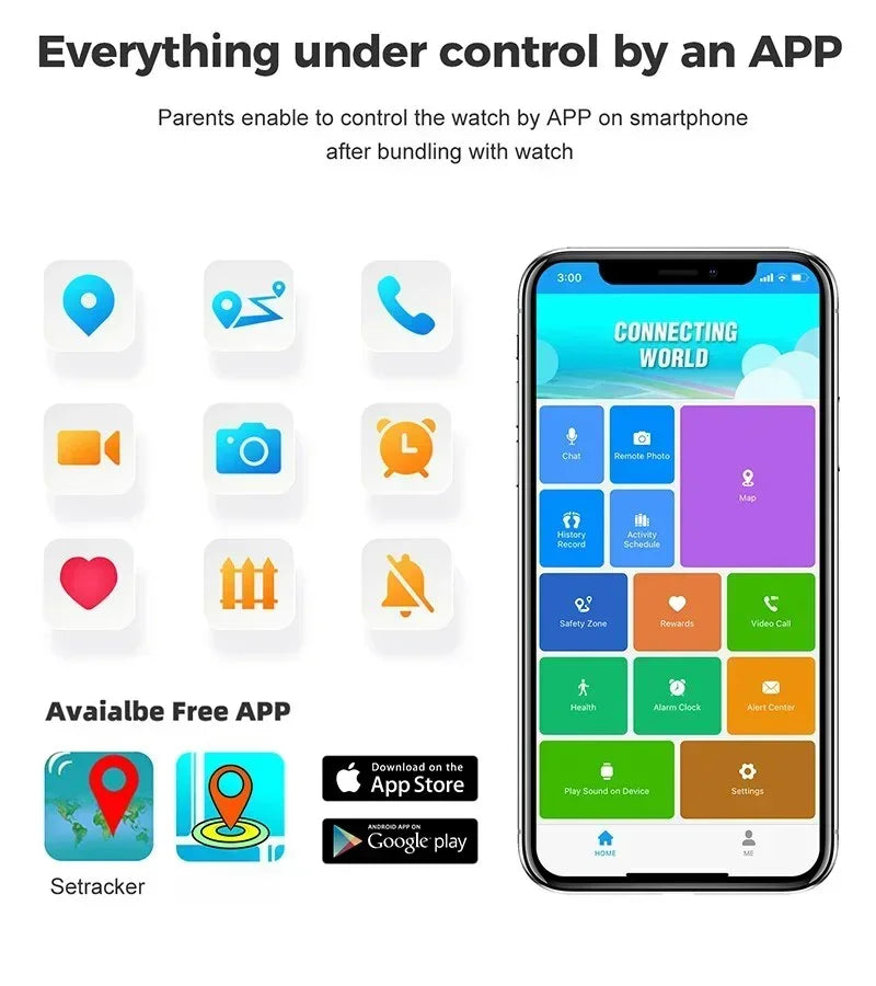 2024 Smart Watch Kids LBS Location SOS Phone Call SIM Card Camera Photo Alarm Clock Children Electronic Watch Gift For Boy Girls