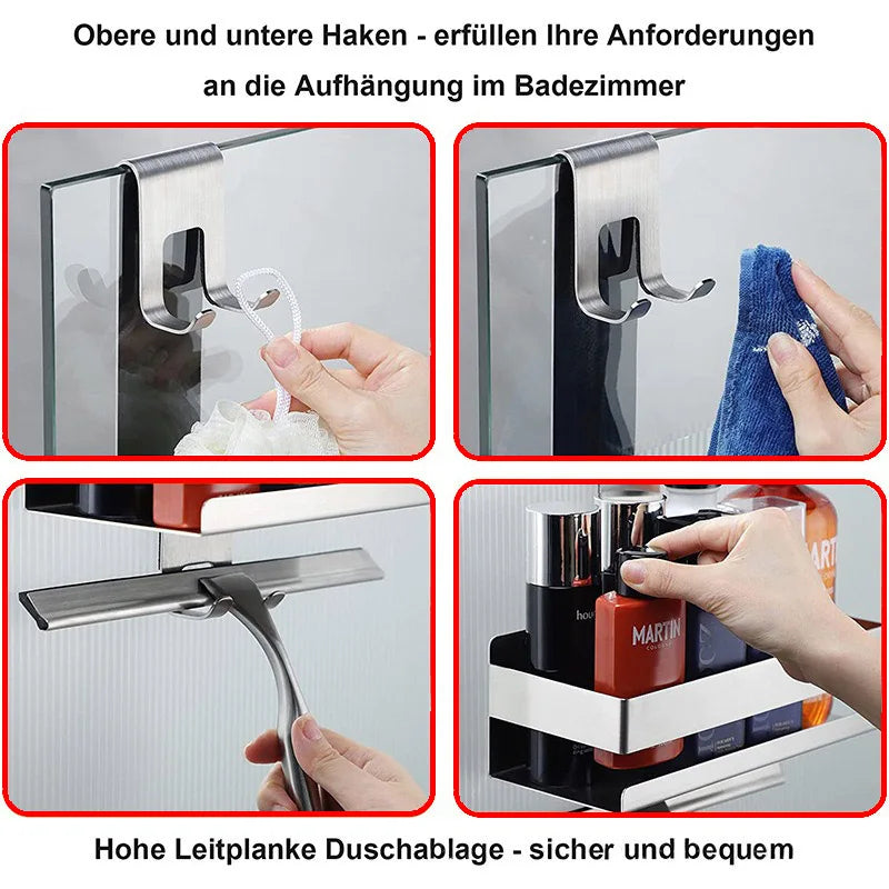 Stainless Steel Over Glass Door Shower Door Back Shower Towel Rack S-Shape Bathroom Bathrobe Hanger Holder Hooks