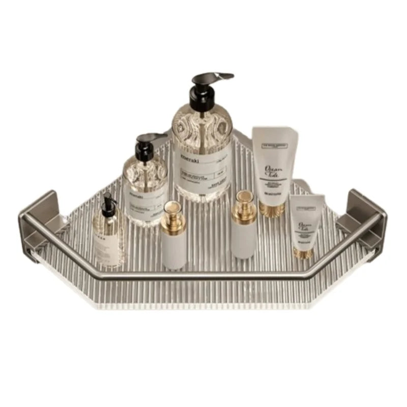 2PCS Bathroom Acrylic Shelves Kitchen Storage Organiser Shampoo Shelf Shower Shelf Bathroom Accessories No Drill Storage Shelf