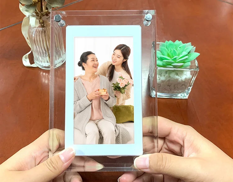 Acrylic Digital Photo Frame 5/7 Inch 1000mAh Vertical Display IPS Screen 4G Memory Battery Porta Retrato Digital