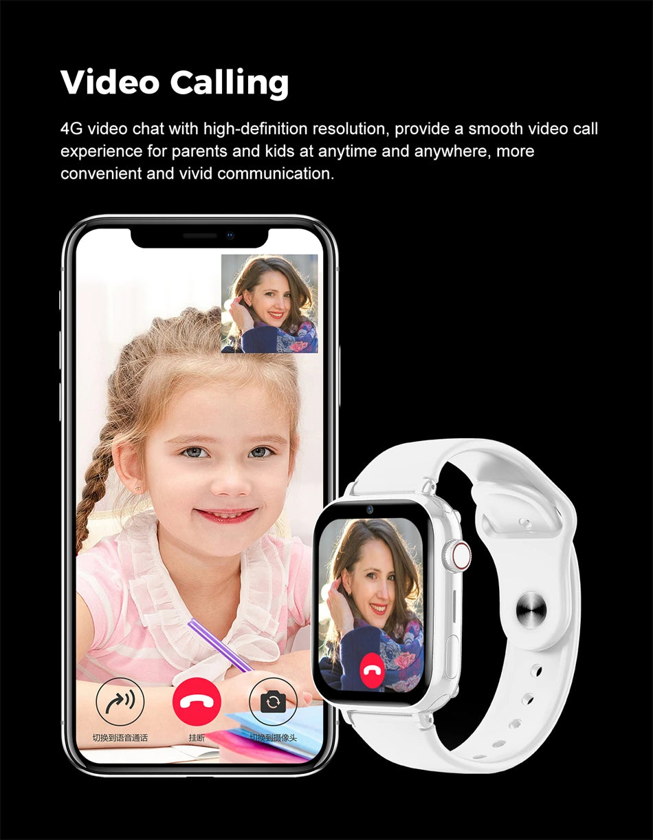2024 Smart Watch Kids LBS Location SOS Phone Call SIM Card Camera Photo Alarm Clock Children Electronic Watch Gift For Boy Girls