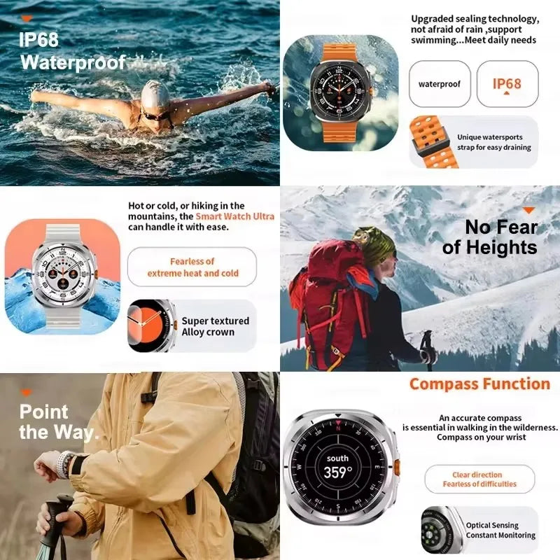 For Samsung Galaxy Watch 7 Ultra Smart Watch Men 32GB Memory NFC Bluetooth Call IP68 Waterproof Outdoor Sport Watch New Upgraded