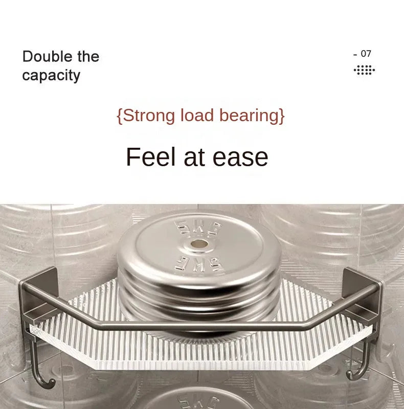 2PCS Bathroom Acrylic Shelves Kitchen Storage Organiser Shampoo Shelf Shower Shelf Bathroom Accessories No Drill Storage Shelf