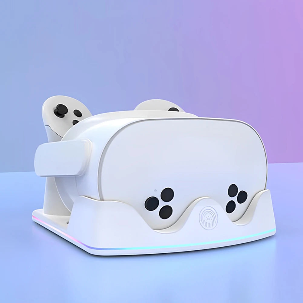 For Meta Quest 3S VR Charging Station Charging Dock Headset Display Stand and Controller Mount for Meta Quest 3S/Quest 3/Quest 2