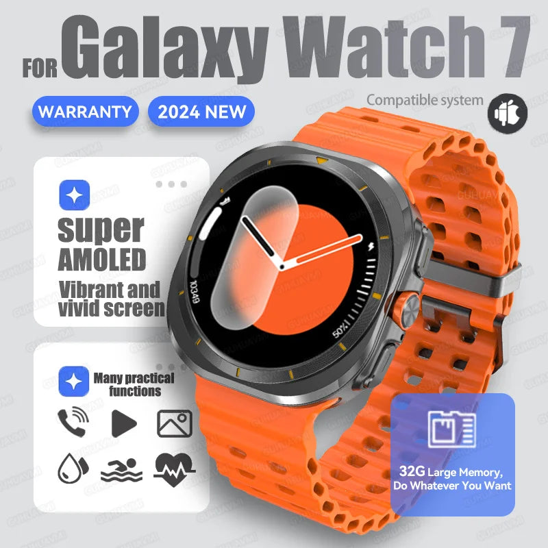 For Samsung Galaxy Watch 7 Ultra Smart Watch Men 32GB Memory NFC Bluetooth Call IP68 Waterproof Outdoor Sport Watch New Upgraded