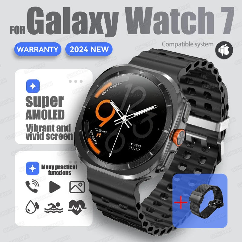 For Samsung Galaxy Watch 7 Ultra Smart Watch Men 32GB Memory NFC Bluetooth Call IP68 Waterproof Outdoor Sport Watch New Upgraded