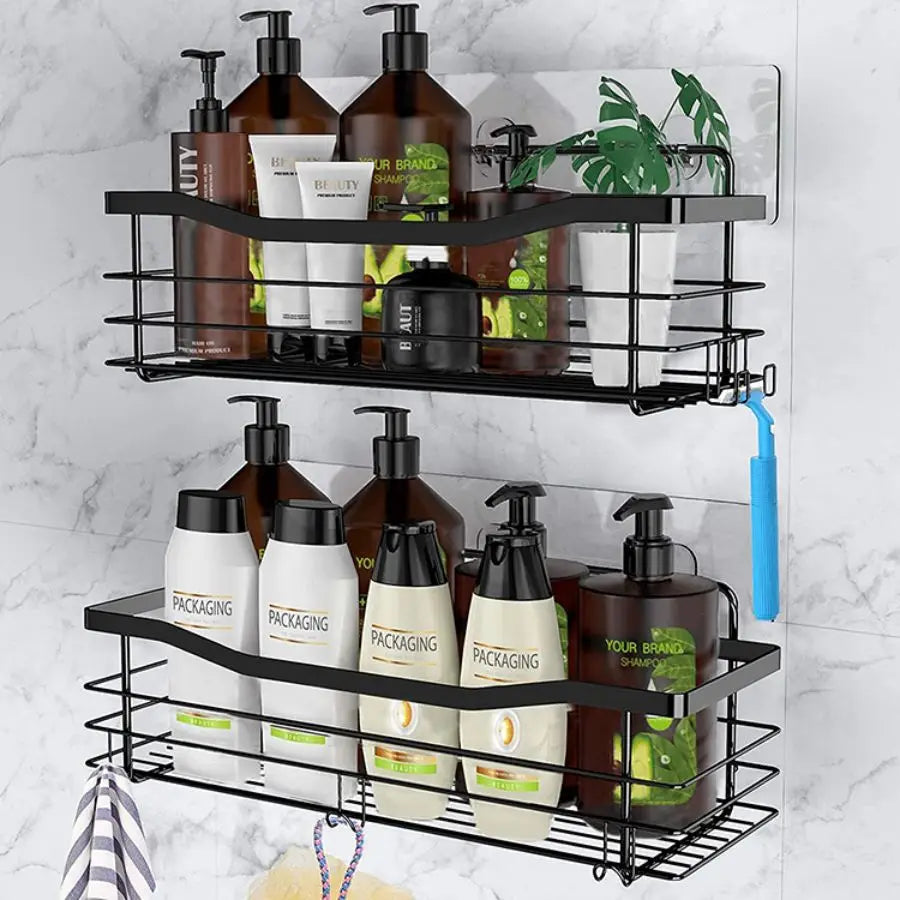 Bathroom Shower Organizer Shower Shelf Adhesive Stainless Steel Shelves Bathroom Storage No Drilling Wall Mounted Shower Rack