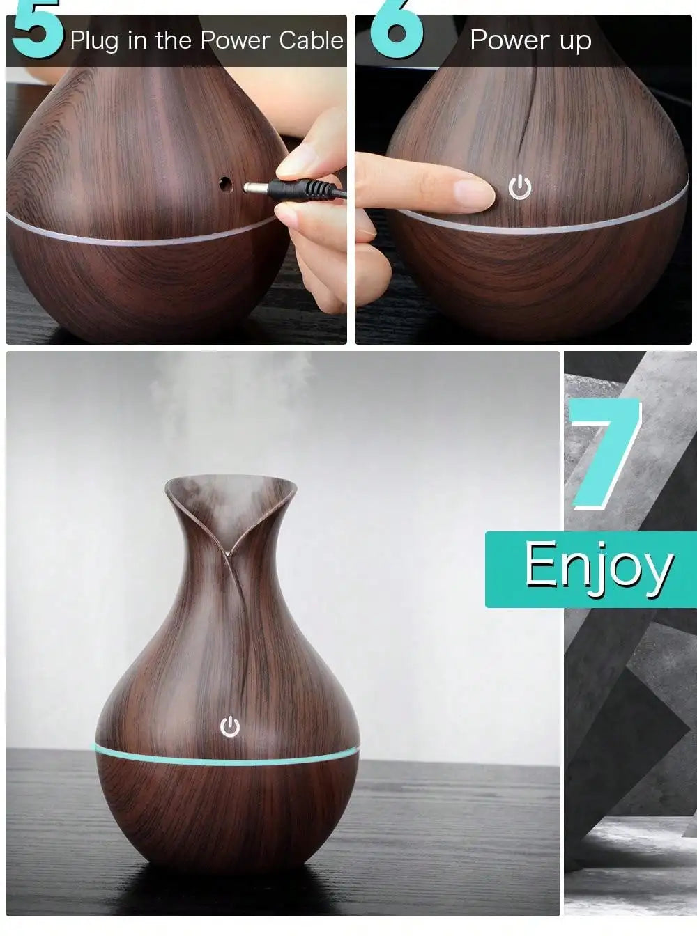 200ml Air Humidifier Essential Oil Diffuser USB Mist Maker Mini Humidificador with Colorful Light for home office car