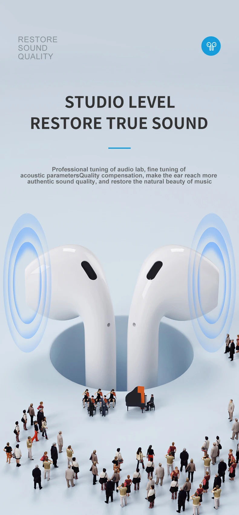 Xiaomi A2 Pro Bluetooth headset Touchscreen Portable TWS HiFi Sound Quality Long Battery Life Sports Waterproof Headphones