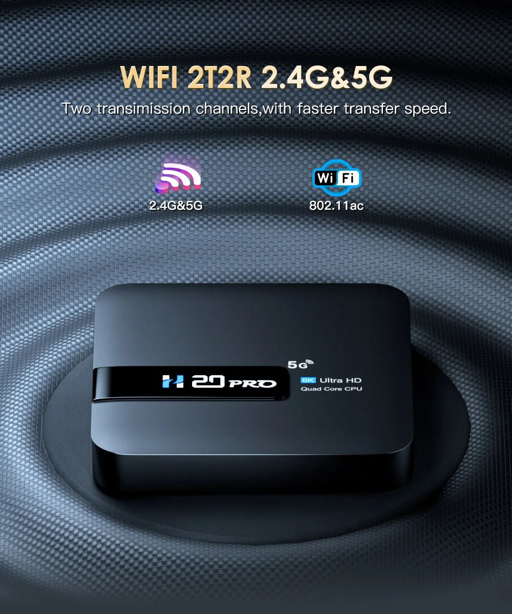 H20PRO Android 10 TV BOX Allwinner H616 Dual Wifi Quad Core 1080P Video TV BOX 4K HD Voice Assistant Media player Set top box