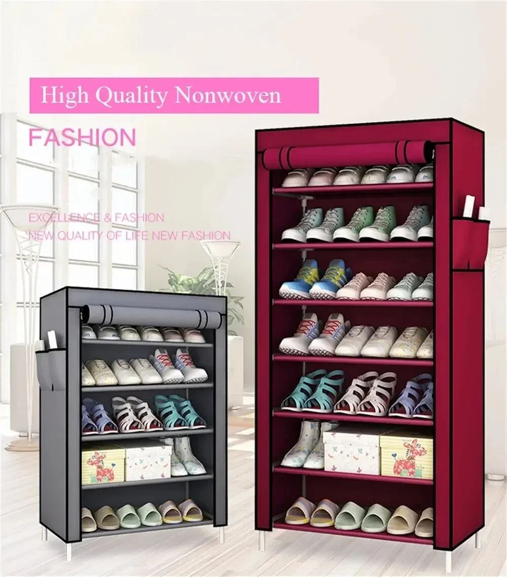 Multilayer Shoe Rack Organizer Nonwoven Fabric Hallway Entryway Stand Holder Space Saving Cabinet Home Furniture Dustproof Shelf