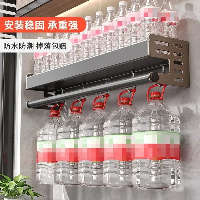 Stylish Wall-Mounted Kitchen Condiment Rack with Storage Box