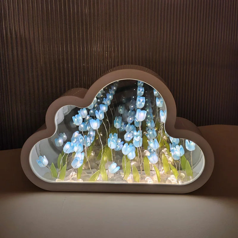 Tulip Cloud Sea of Flowers Night Light Creative Light Atmosphere Light Transparent Qixi Lovers Gift Desktop Decoration