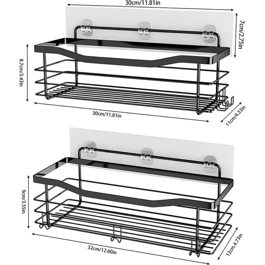 Bathroom Shower Organizer Shower Shelf Adhesive Stainless Steel Shelves Bathroom Storage No Drilling Wall Mounted Shower Rack