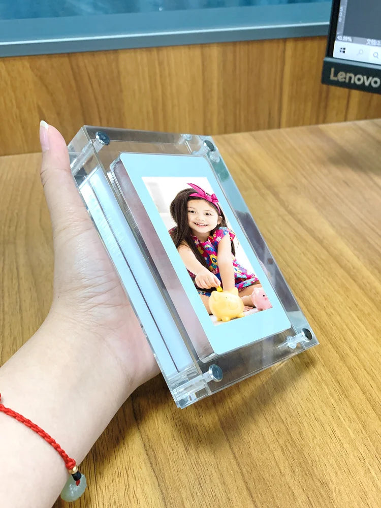 Acrylic Digital Photo Frame 5/7 Inch 1000mAh Vertical Display IPS Screen 4G Memory Battery Porta Retrato Digital