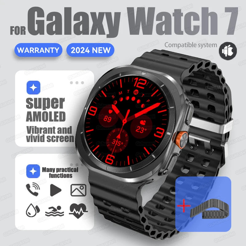 For Samsung Galaxy Watch 7 Ultra Smart Watch Men 32GB Memory NFC Bluetooth Call IP68 Waterproof Outdoor Sport Watch New Upgraded