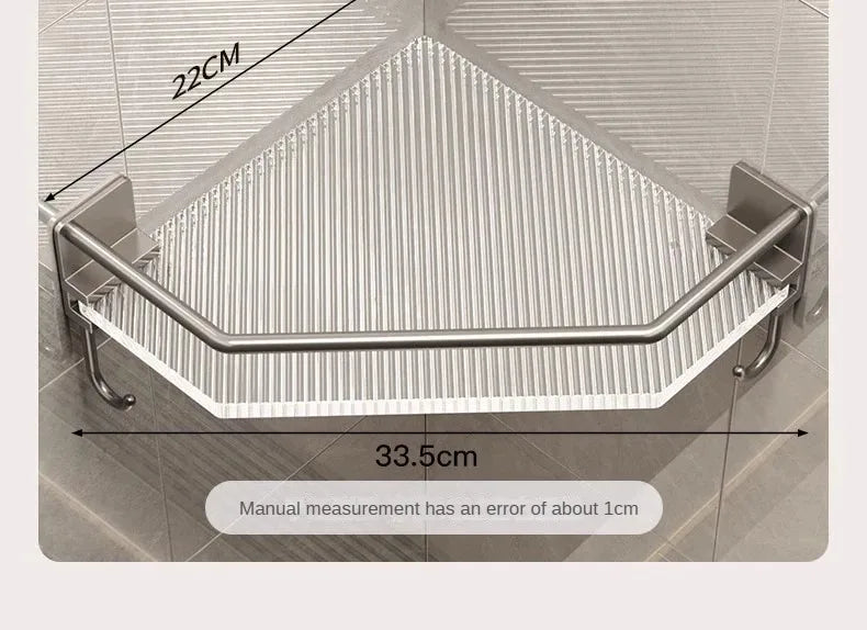 2PCS Bathroom Acrylic Shelves Kitchen Storage Organiser Shampoo Shelf Shower Shelf Bathroom Accessories No Drill Storage Shelf