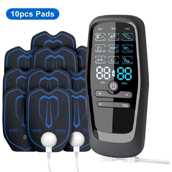 Ems & Tens Pulse Massager, Intelligent Meridian Detoxification, Mini Electric Therapy Pads
