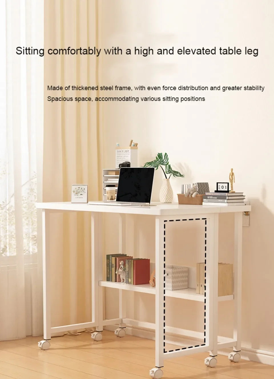 Folding Computer Desk Study Computer Desks For Home Office Nordic Style Portable Computing Stand Multifunctional Foldable Desk