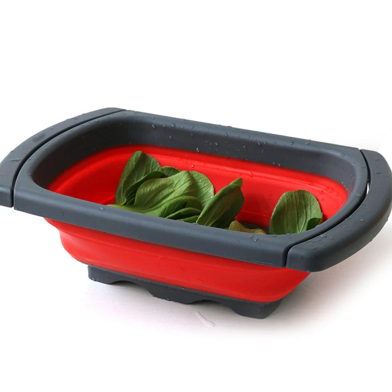 Silicone vegetable and fruit cleaning and drainage basket