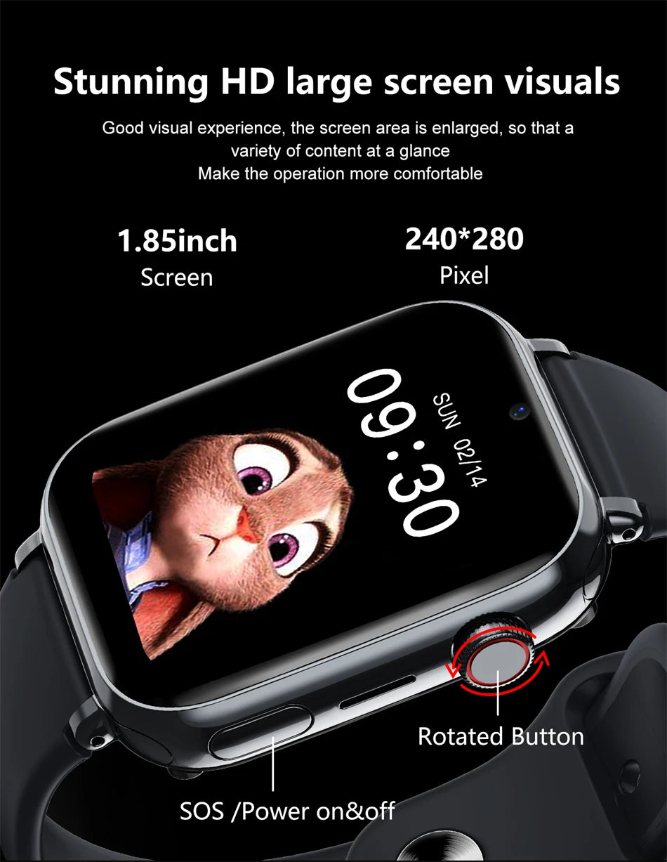 2024 Smart Watch Kids LBS Location SOS Phone Call SIM Card Camera Photo Alarm Clock Children Electronic Watch Gift For Boy Girls