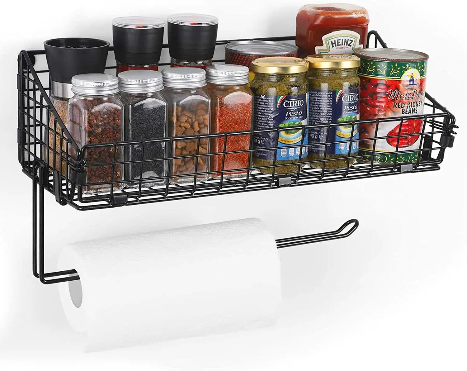 Iron mesh wall mounted kitchen Storage rack