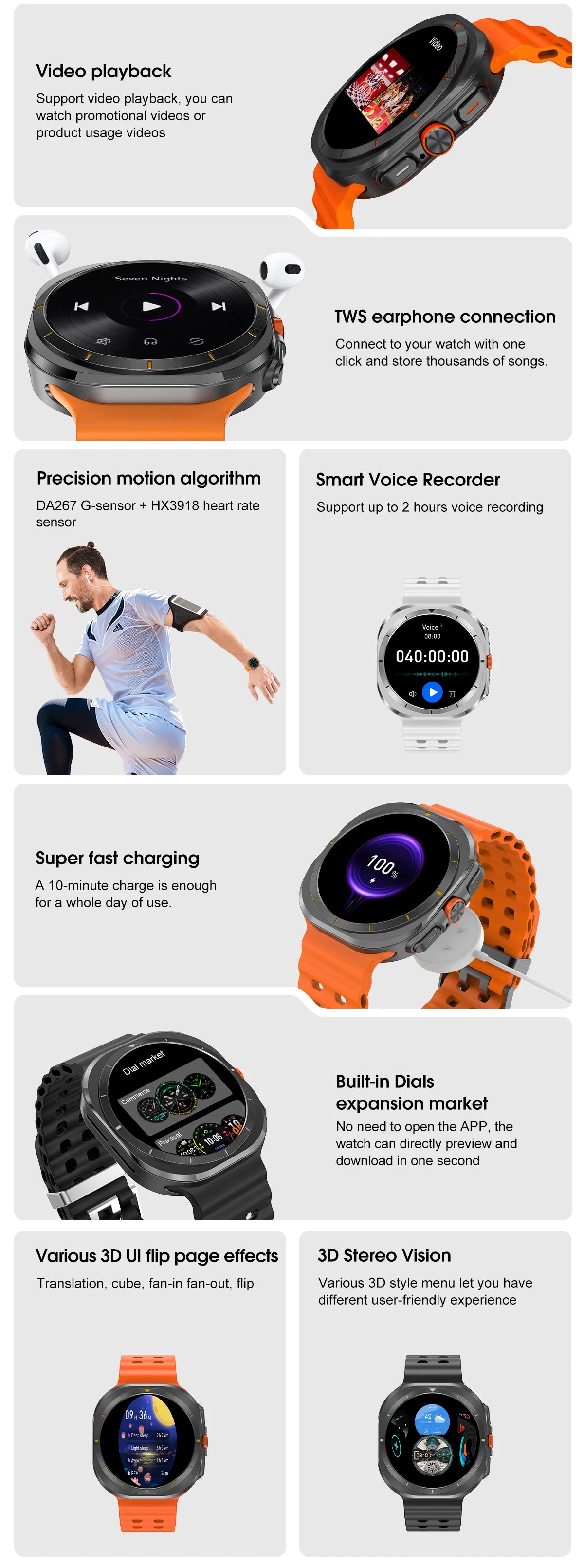 For Samsung Galaxy Watch 7 Ultra Smart Watch Men 32GB Memory NFC Bluetooth Call IP68 Waterproof Outdoor Sport Watch New Upgraded